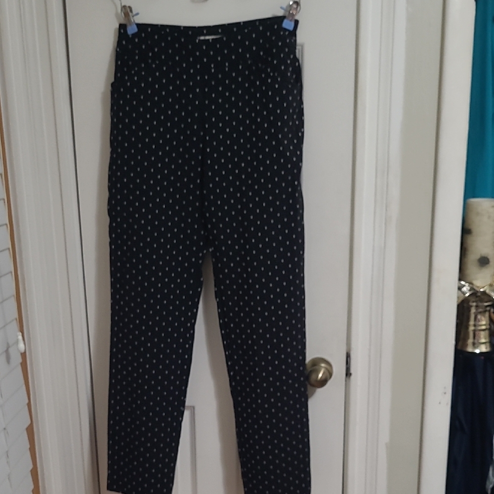 Talbots Black Pants with White Pattern